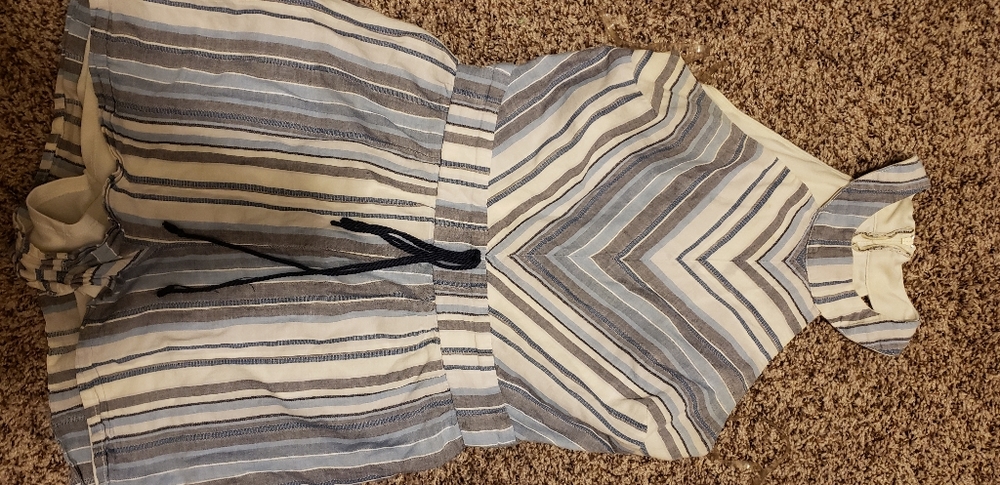 Halter Blue and White Stripped Romper